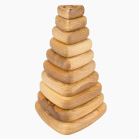 Stapelturm aus Eschenholz - Pyramide 18,5 cm