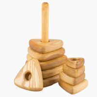 Stapelturm aus Eschenholz - Pyramide 18,5 cm