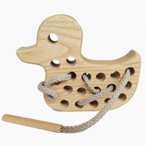 Holz Fädelspiel Ente