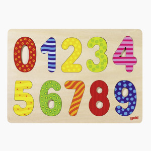 Einlegepuzzle Zahlen 0-9 nach Art Montessori
