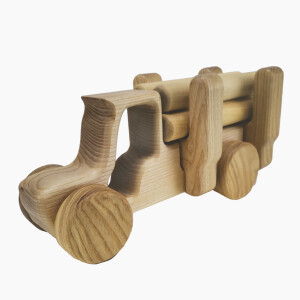 Lotes Toys Holztraktor mit Holzst&auml;mmen