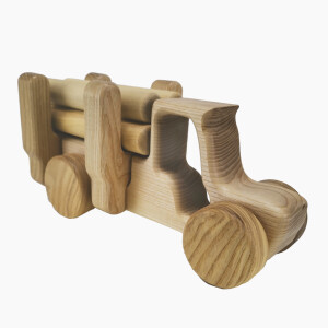 Lotes Toys Holztraktor mit Holzst&auml;mmen